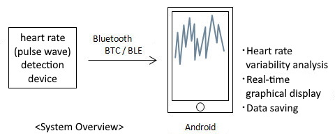 Schematic diagram of the Android application for calculating heart rate variability parameters